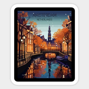 Amsterdam, Netherlands, Travel Print, Travel Wall Art, Travel Home Décor, Travel Gift Art Sticker